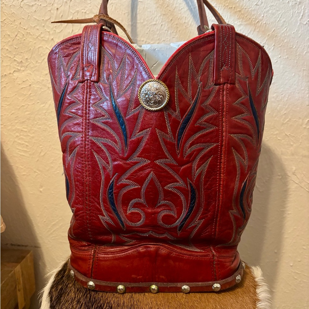 Vintage Western Red Leather Purse